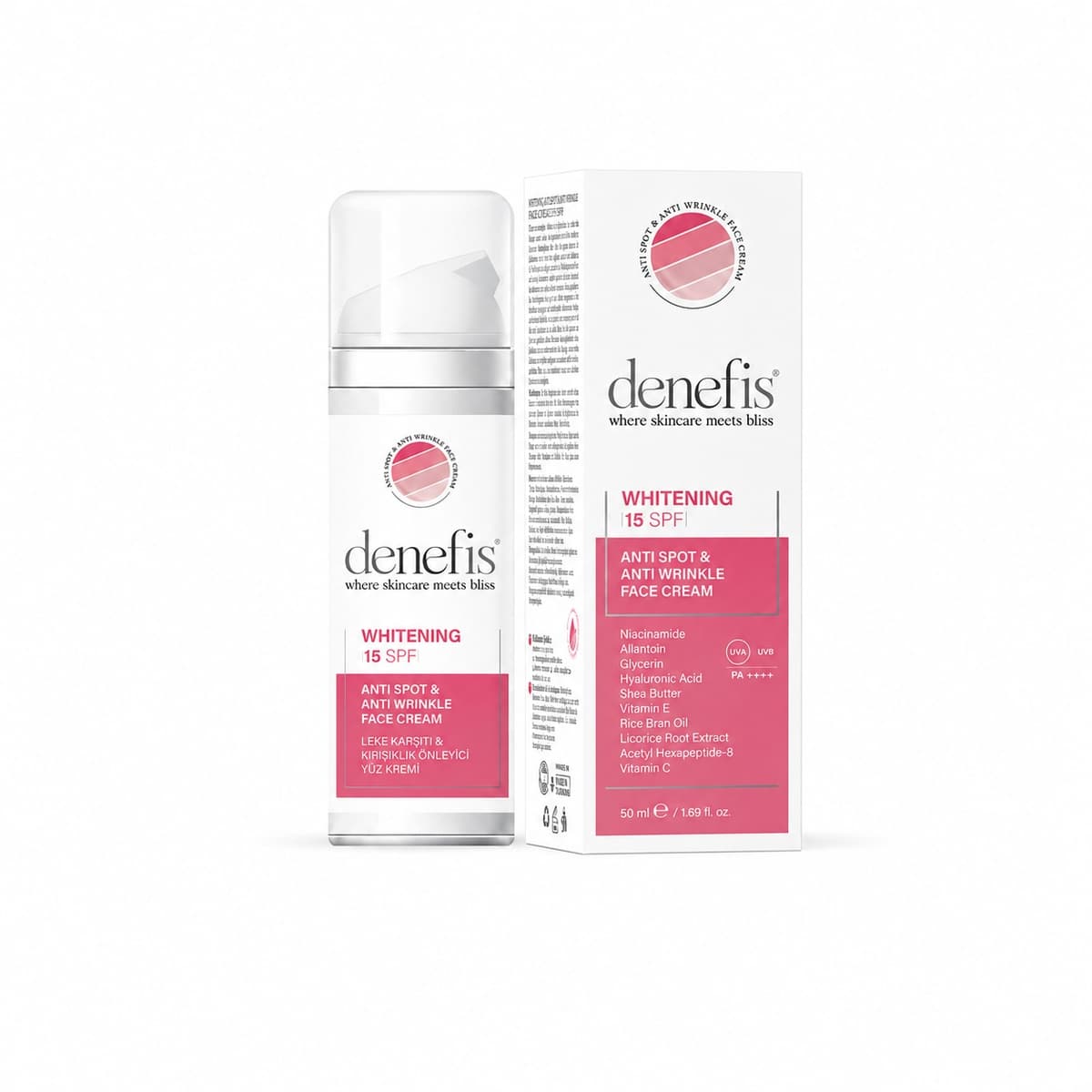 Denefis Anti Spot & Anti Wrinkle Whitening Face Cream 15 SPF